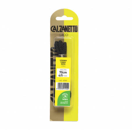 Calzanetto Proplanet Stringa Tonda cm.70 Nero (Blister 1 paio)