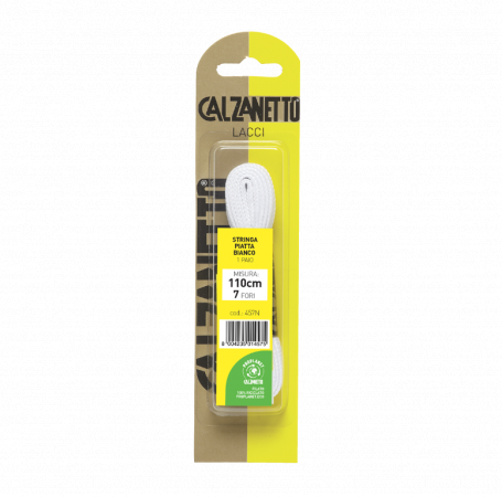 Calzanetto Proplanet Stringa Piatta cm.110 Bianco