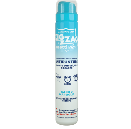 Zig Zag Insettivia! Repellente Spray Corpo Antipuntura Profumato - Talco di Marsiglia