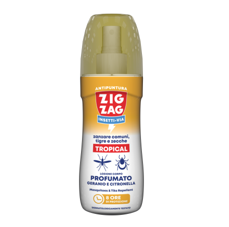 Zig Zag Insettivia! Repellente Tropical Lozione Antipuntura - Geranio e Citronella Giava